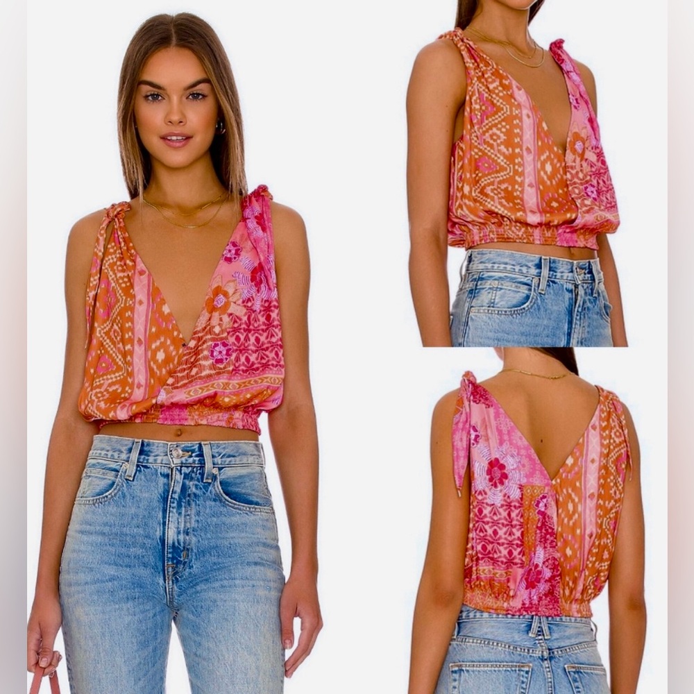 Free People Pink and Orange Tank Top